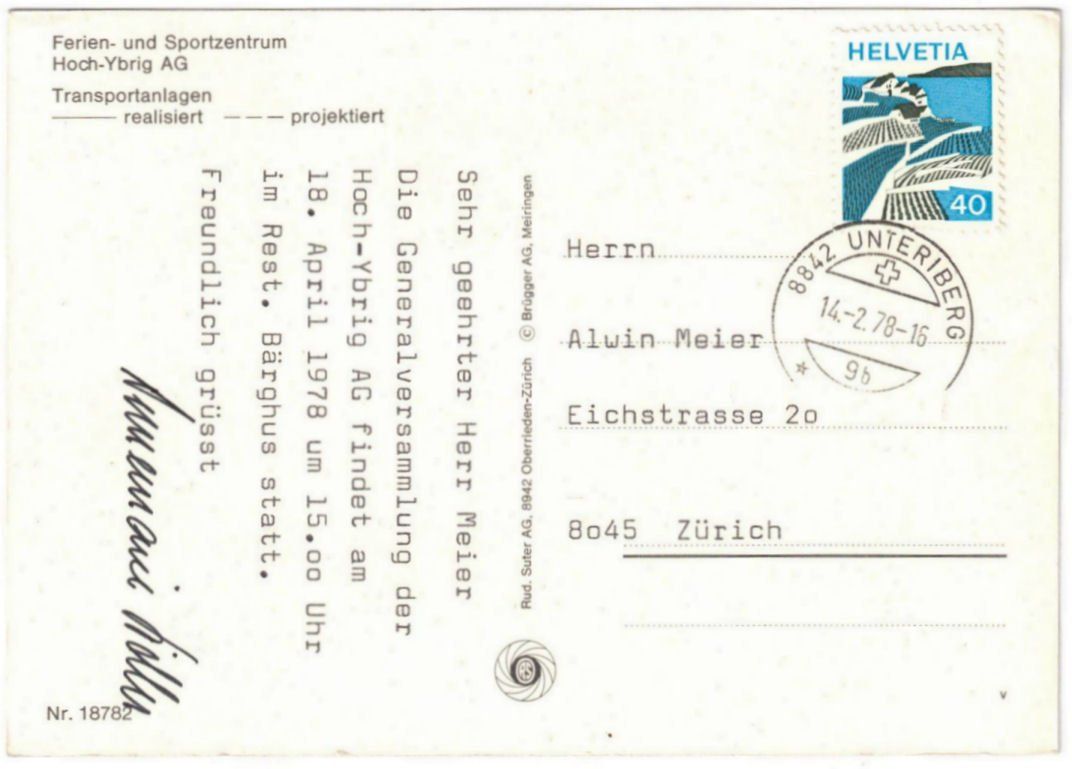 Ansichtskarten: Oberiberg - Pistenplan – Gebraucht aus Binningen von Mountainrider 1