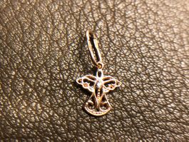 Eleganter Schutzengel mit Diamant aus 14 Karat Roségold 585
