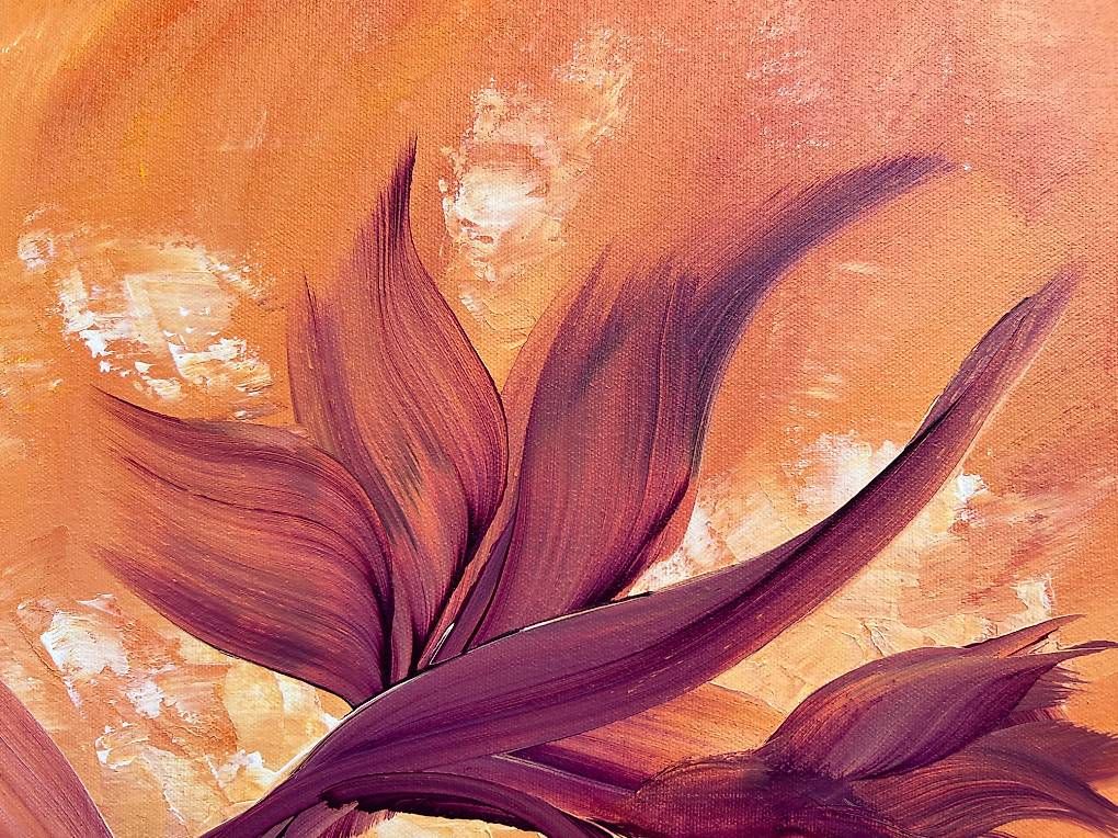 Dipinti: 40x40cm Bild orange-violett "Smiling Flower" – Nuovo e nell'imballaggio originale da Urdorf venduto da manuela4 2