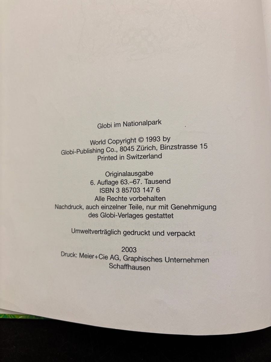 Libri: Globi im Nationalpark, Buch – Usato da Büren an der Aare venduto da Nikito2001 2