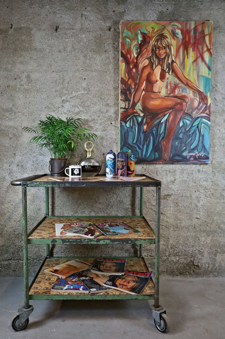 Dipinti: Akt Gemälde, Acryl auf Leinwand "George Chaix" – Usato da Birrwil venduto da brandschatz_birrwil 6
