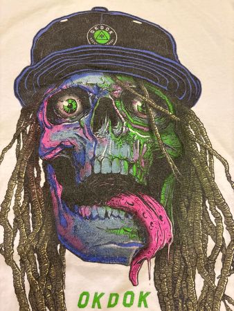 OKDOK T-Shirt, Totenkopf Print, Top Zustand, Sommer Sale!