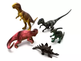 5 bunte Dinosaurier Figuren aus Kunststoff