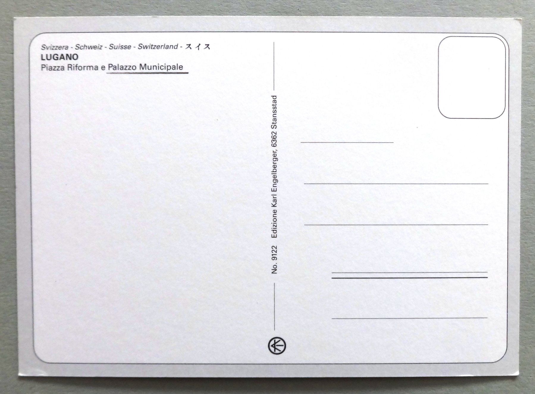 Cartoline postali: Lugano - Piazza Riforma e Palazzo Municipale – Usato da Fétigny venduto da Billy2miny 1