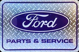 Blechschild-FORD PARTS & SERVICE LOGO