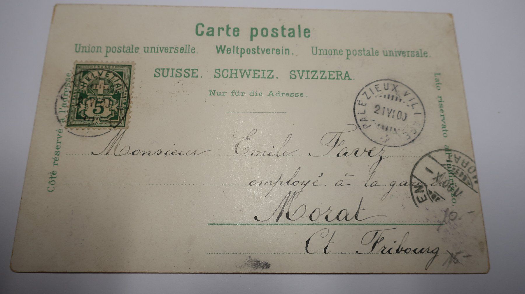 Ansichtskarten: Souvenir de Genève 1900 – Gebraucht aus Cormoret von Pascalll2001 3