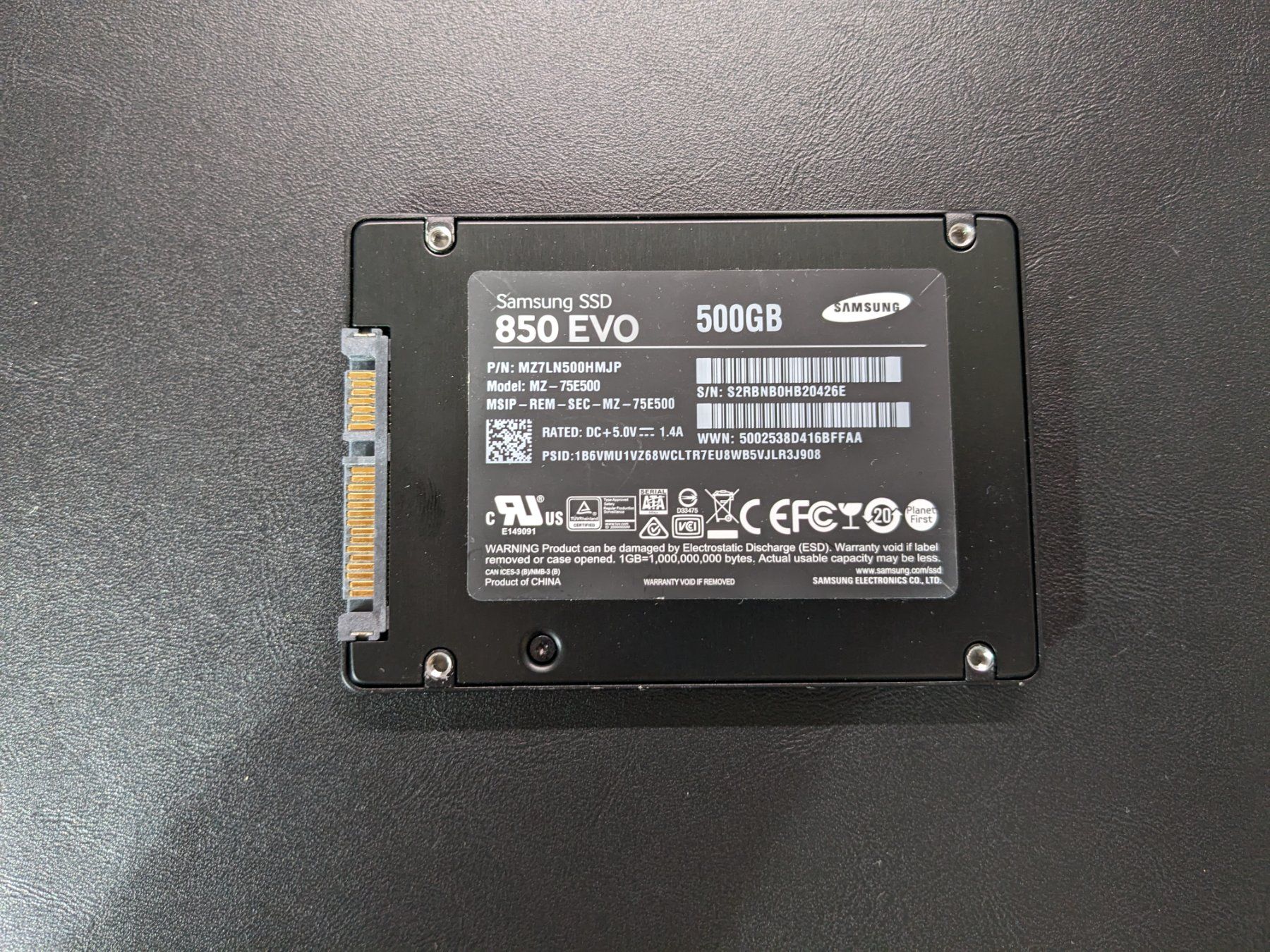 Samsung Harddisks: Samsung SSD 850 EVO 500GB – Gebraucht aus Teufen AR von  1