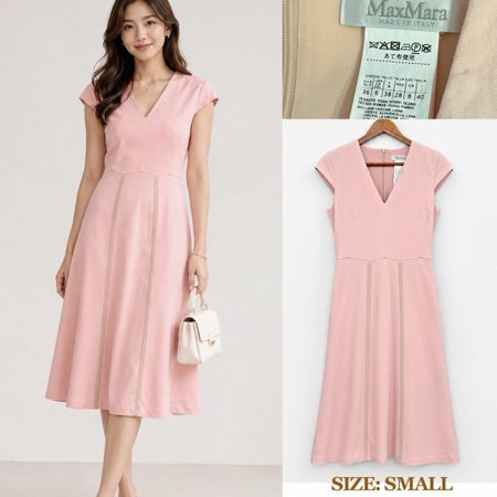 Max Mara Wool Pink Midi Dress
