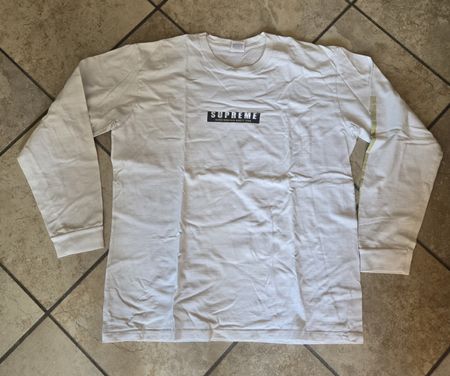 T-shirt Supreme manches longues blanc taille L 