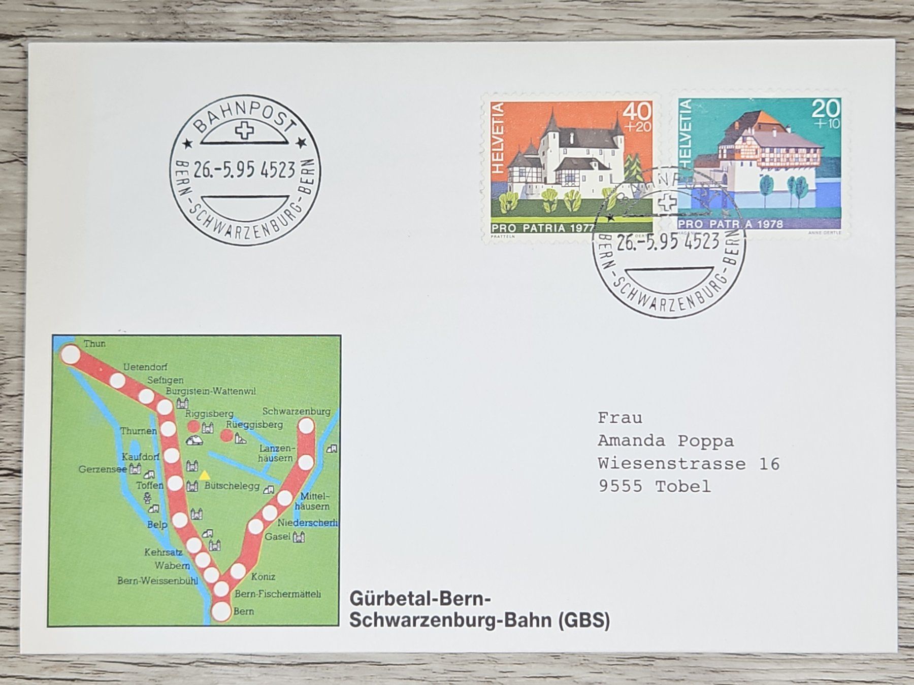 Tutti i francobolli: CL02 Enveloppe + Timbre Suisse 1995 – Usato da Cousset venduto da Patrick_Collections