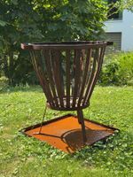 Massiver Metall-Feuerkorb Ø50cm mit Auffangschale