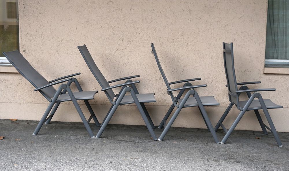 4 klappbare Gartenstühle mit verstellbarer Rückenlehne Kaufen auf Ricardo