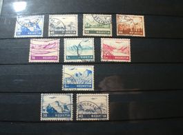 Satz Flugpostmarken 1941 o, mit Farbänderung, bis 5.-