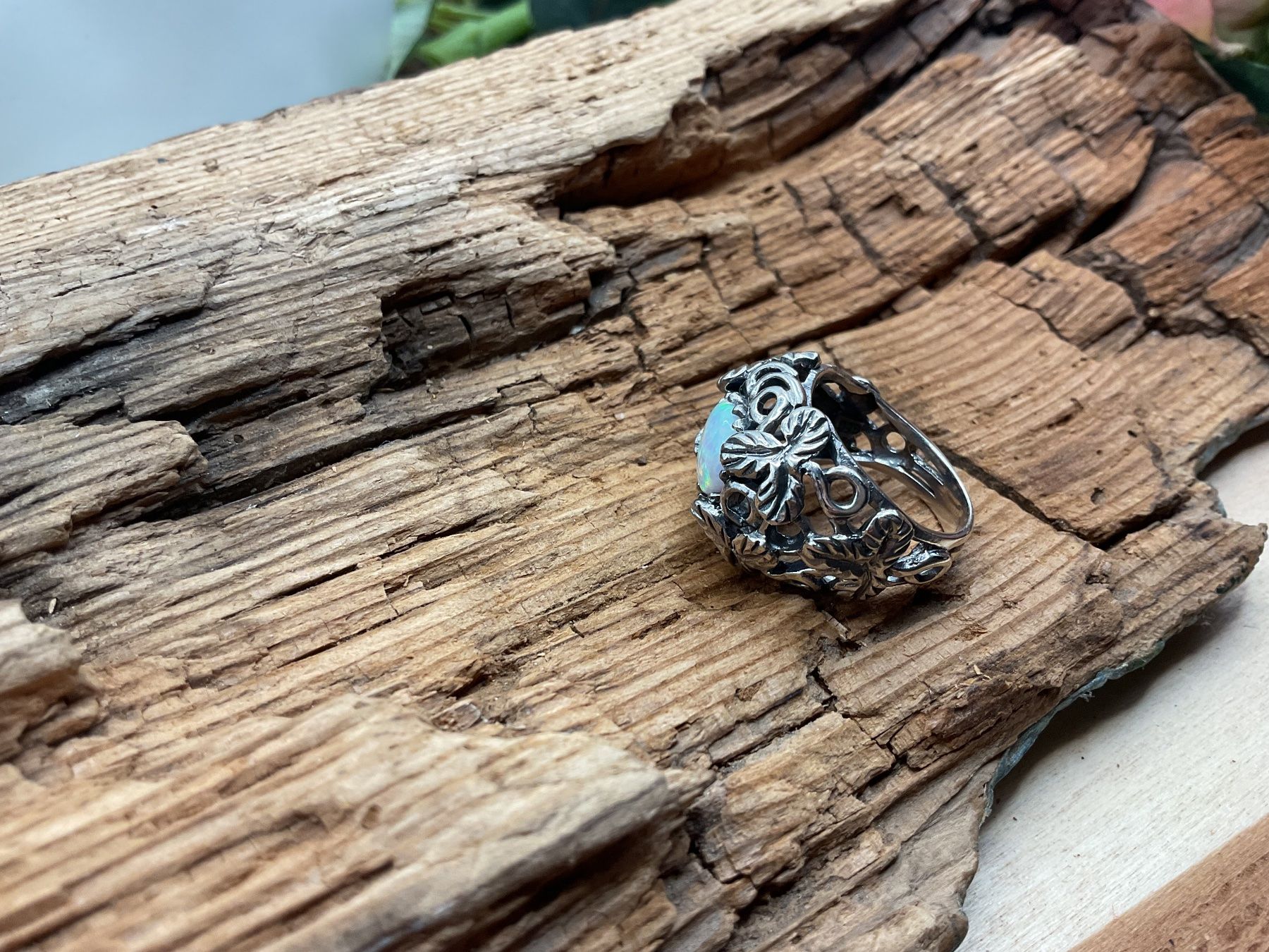 Ringe: Opalring in Sterlingsilber, reich verziert,  Gr. 55 – Neu (gemäss Beschreibung) aus Luzern von S.Kern01 2