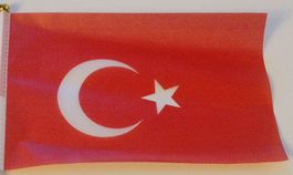 Türkische Flagge klein mit Stock neu 