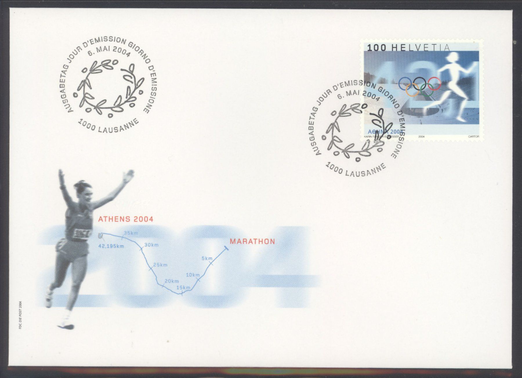 Alle Briefmarken: 2004, FDC, Olympische Spiele Athen – Gebraucht aus Willisau von Vollstempel