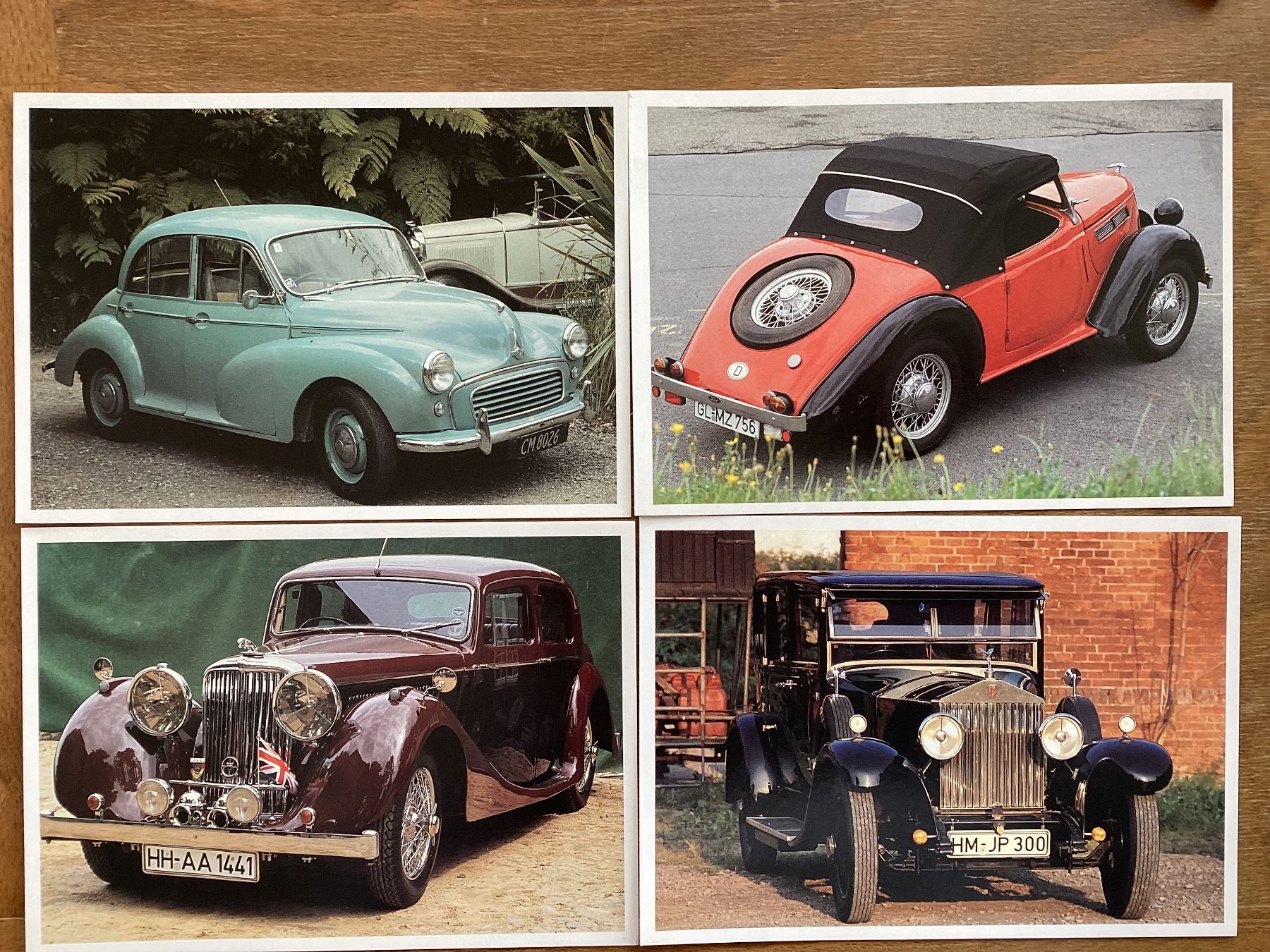 Ansichtskarten: 4 AK Oldtimer Autos im Format 16,3 x 11,5 cm – Gebraucht aus Zürich von tol_b7c7