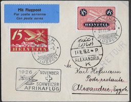 1926 Afrikaflug ZH - ALEXANDRIA Top-Frankatur schön ab 1.-