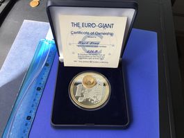 Euro-Gigant Deutschland 2002,versilberte Medaille 65mm PP