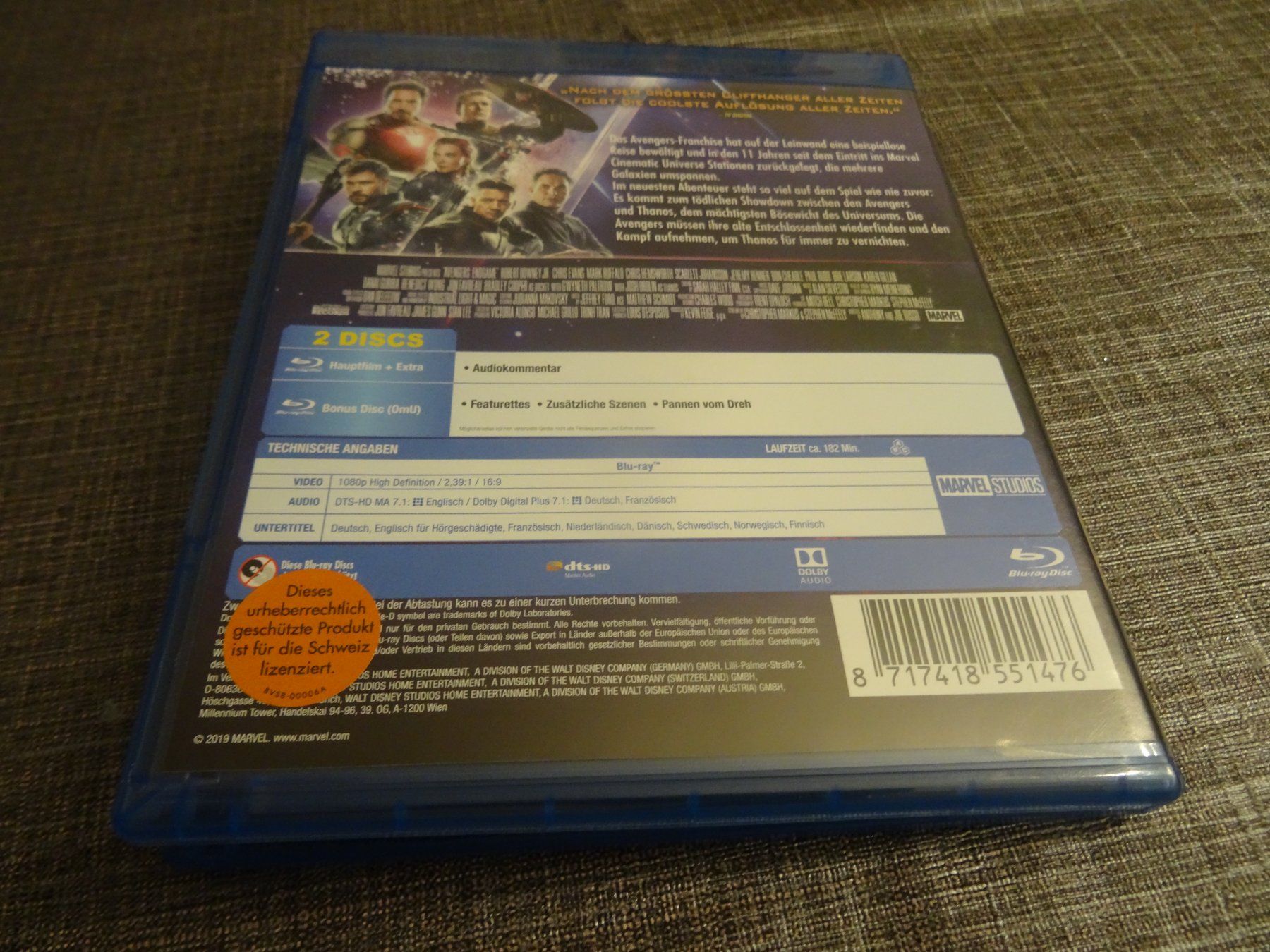 Tutti i DVDs: Avengers Endgame Blu-ray – Usato da Olten venduto da Disc-Verkauf 2
