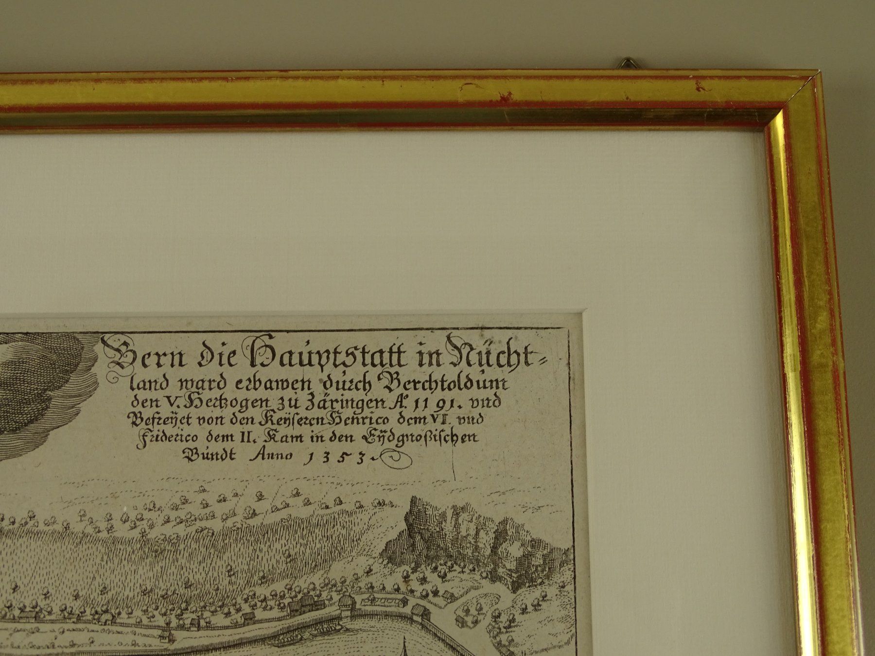 Incisioni: BERN, MERIAN KUPFERSTICH 1654 – Usato da Grüningen venduto da Kartensammler 6