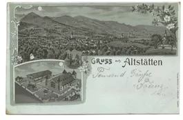 Gruss aus Altstätten (SG) uralte Mondschein-Litho - 1899 !