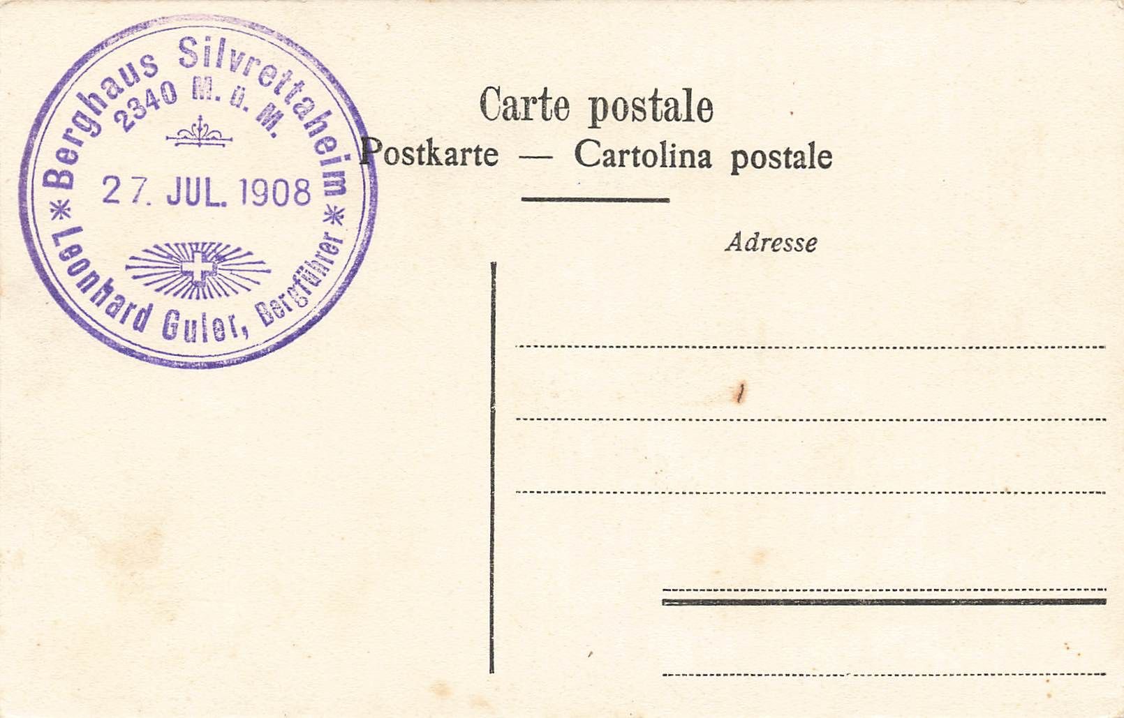Cartoline postali: Silvrettahus und silvrettaklubhutte Meer – Usato da Biasca venduto da Blenio71 1