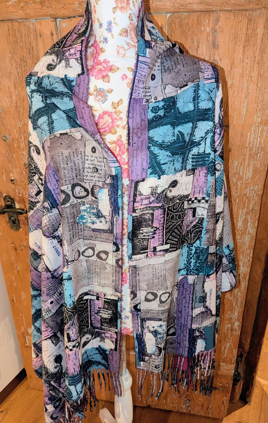Foulard & Sciarpe: 2 in 1 Schal weiche 100% Viskose mit doppelseitigem Design – Usato da Altendorf venduto da Eistoelter 2