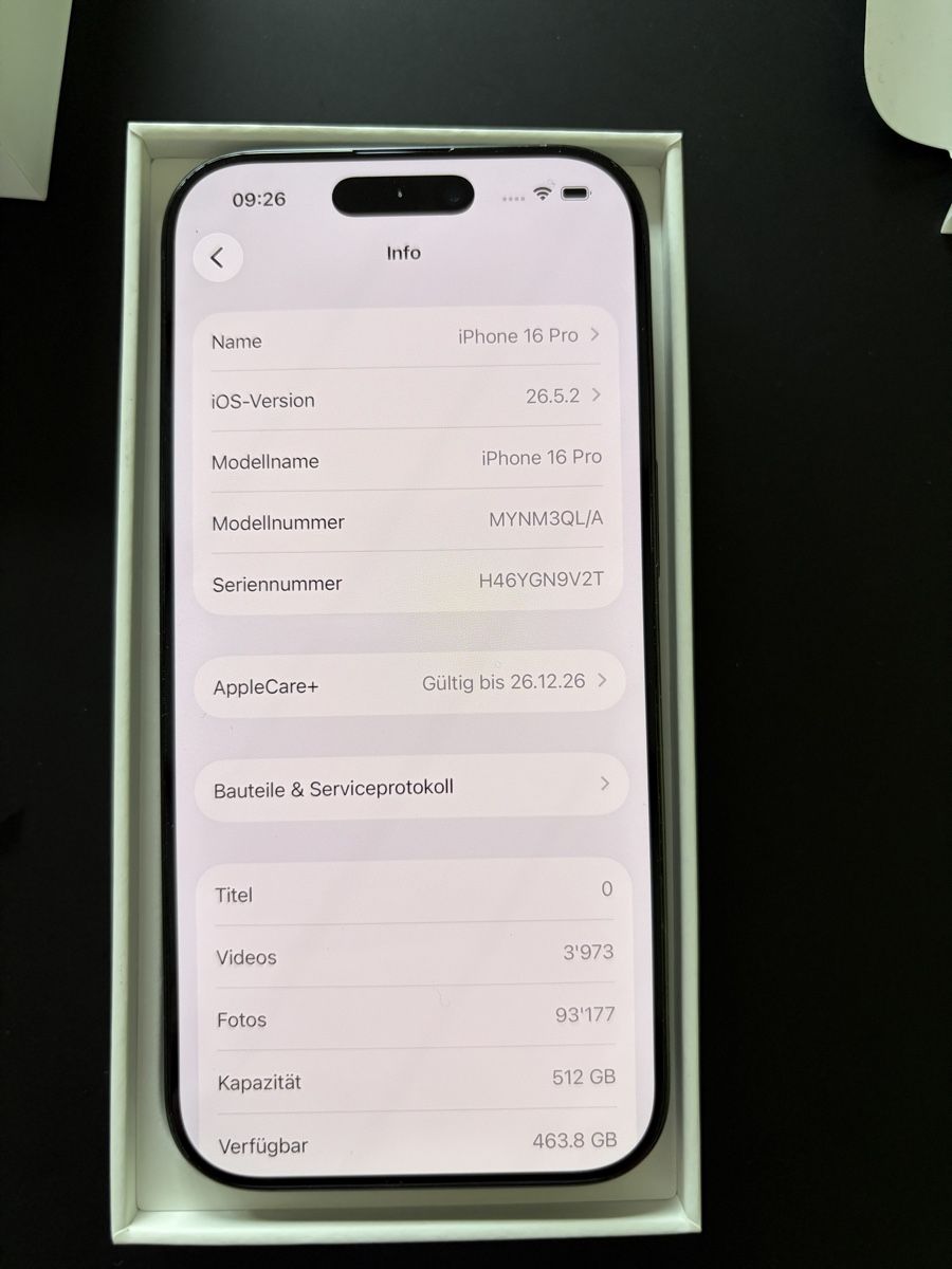 Apple Handys / Smartphones: iPhone 16 Pro 512 GB schwarz mit Apple Care+ – Gebraucht aus Arni AG von eiskoenig24 5