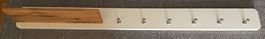 Wandgarderobe Holz Weiss, 6 Haken, Ablage