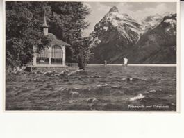 Tellskapelle ca. 1940 mit Hotelstempel Tell & Post Flüelen