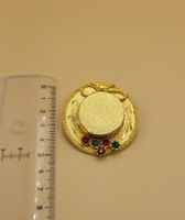 Goldene Brosche Hut mit Strass Steinen