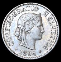 Top 5 Rappen Schweiz 1894 (2 Mio.) unzirkuliert