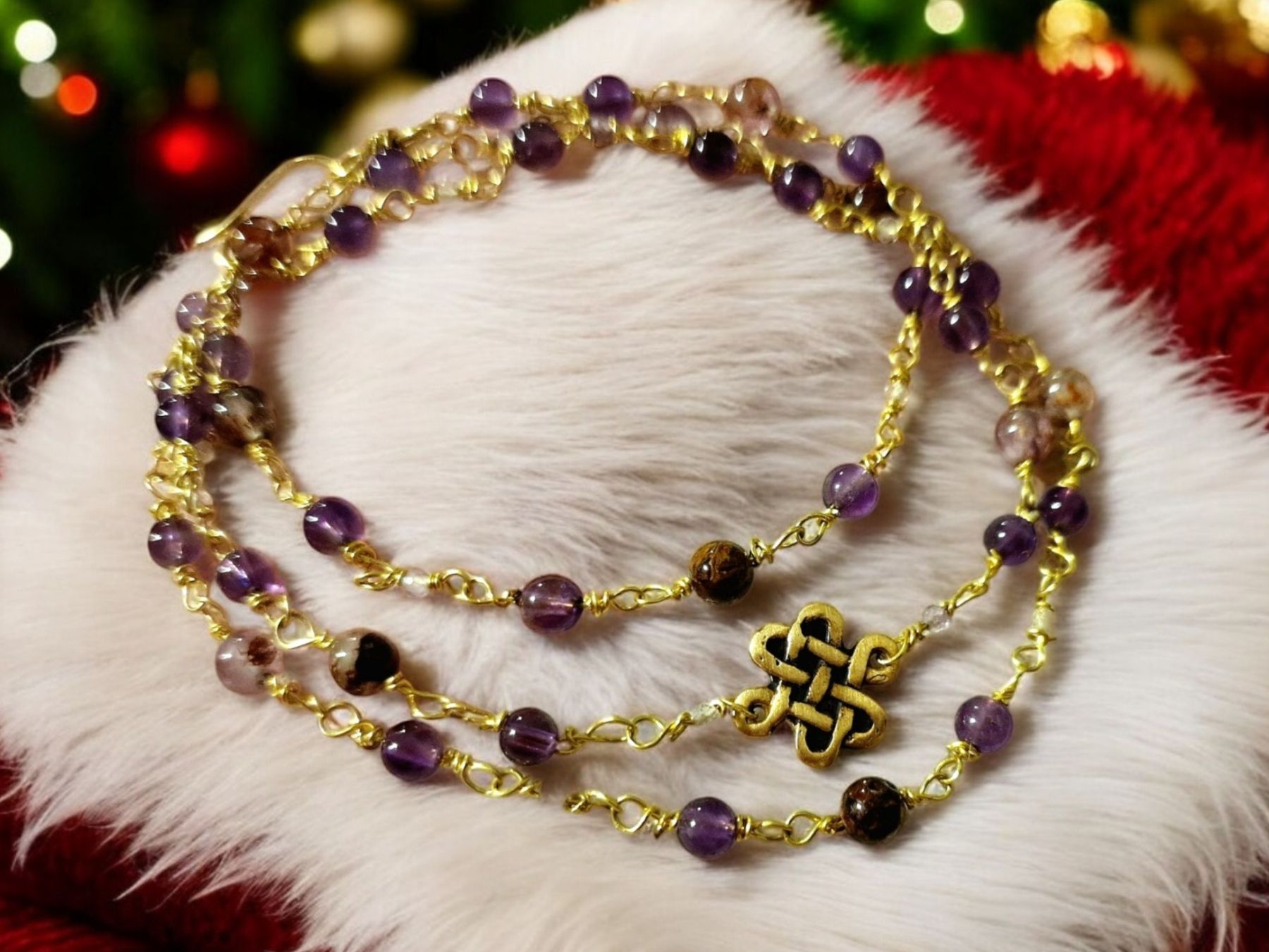 Catenine: Halskette Auralit, Amethyst, Ametrin, Bronze – Nuovo e nell'imballaggio originale da Aarau venduto da Schmuckhoehle_MD 3