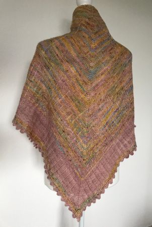 Dreieckstuch - Wolle BFL - Seide - Merino - handgestrickt