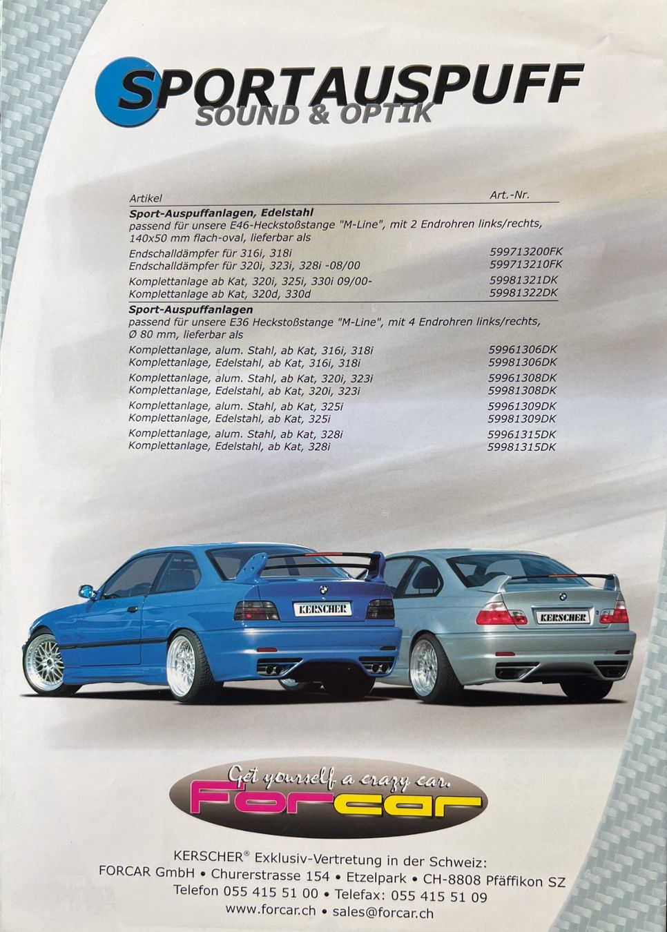 BMW Dokumente: ZUBEHÖR PROSPEKT | KERSCHER 3ER BMW - TYP E30/E46 | AB 2003 – Gebraucht aus Unterägeri von Isha04 1