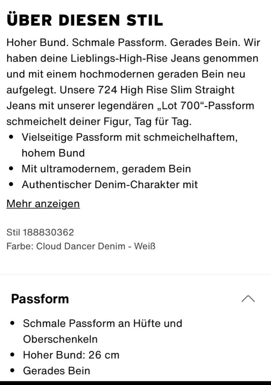 Levi's Jeans: Levi’s high rise straight 28 white – Usato da Zürich venduto da kleinesgrau 4