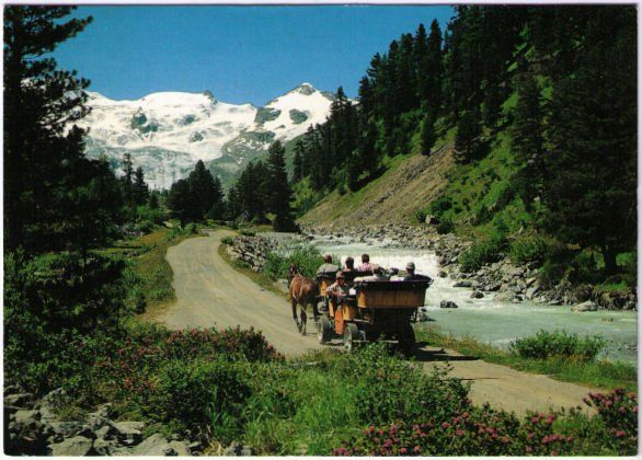 Cartoline postali: Val Rosegg - Kutschenfahrt – Usato da Binningen venduto da Mountainrider