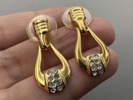 Vintage Ohrringe mit weißen Strass