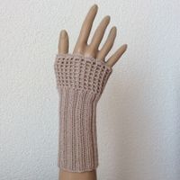 Armstulpen/ Pulswärmer, beige.  100%  Schurwolle