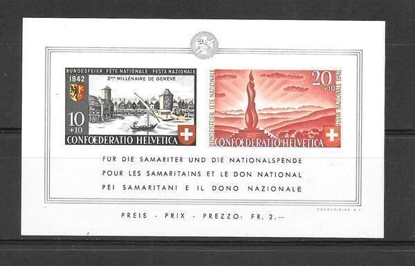 Tutti i francobolli: Pro Patria Bundesfeierblock B19 ** 15.6.1942 – Nuovo (secondo la descrizione) da Olten venduto da clotaldi