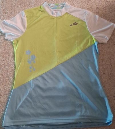Damen Radtrikot Grösse L kurzarm hellgrün blau