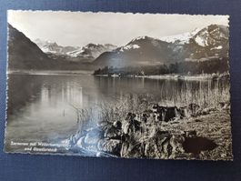 Postkarte Sarnersee mit Wetterhorngruppe und Giswilerstock