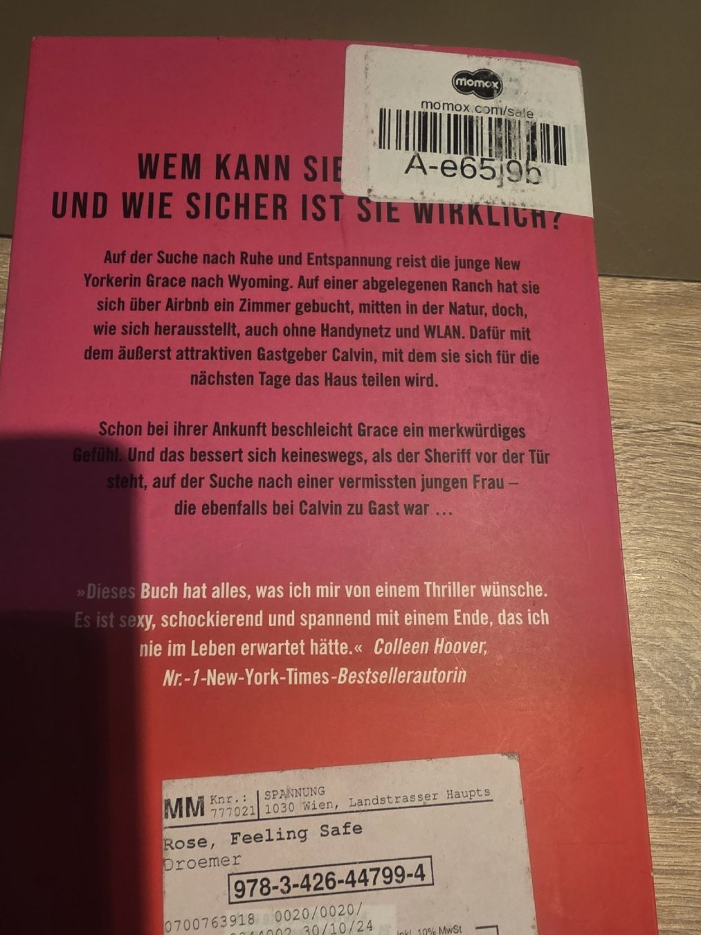 Libri: Feeling Safe, Thriller von Jeneva Rose, – Usato da Madiswil venduto da Sandraho 1
