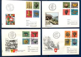 1972- 75 Pro Patria Ilustr.Briefe  Bundesfeierstempel 01.08