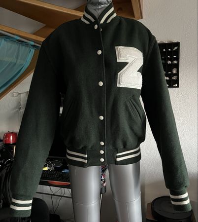 Blouson Holloway Teddy Em-Roe vert vintage, Taille S,