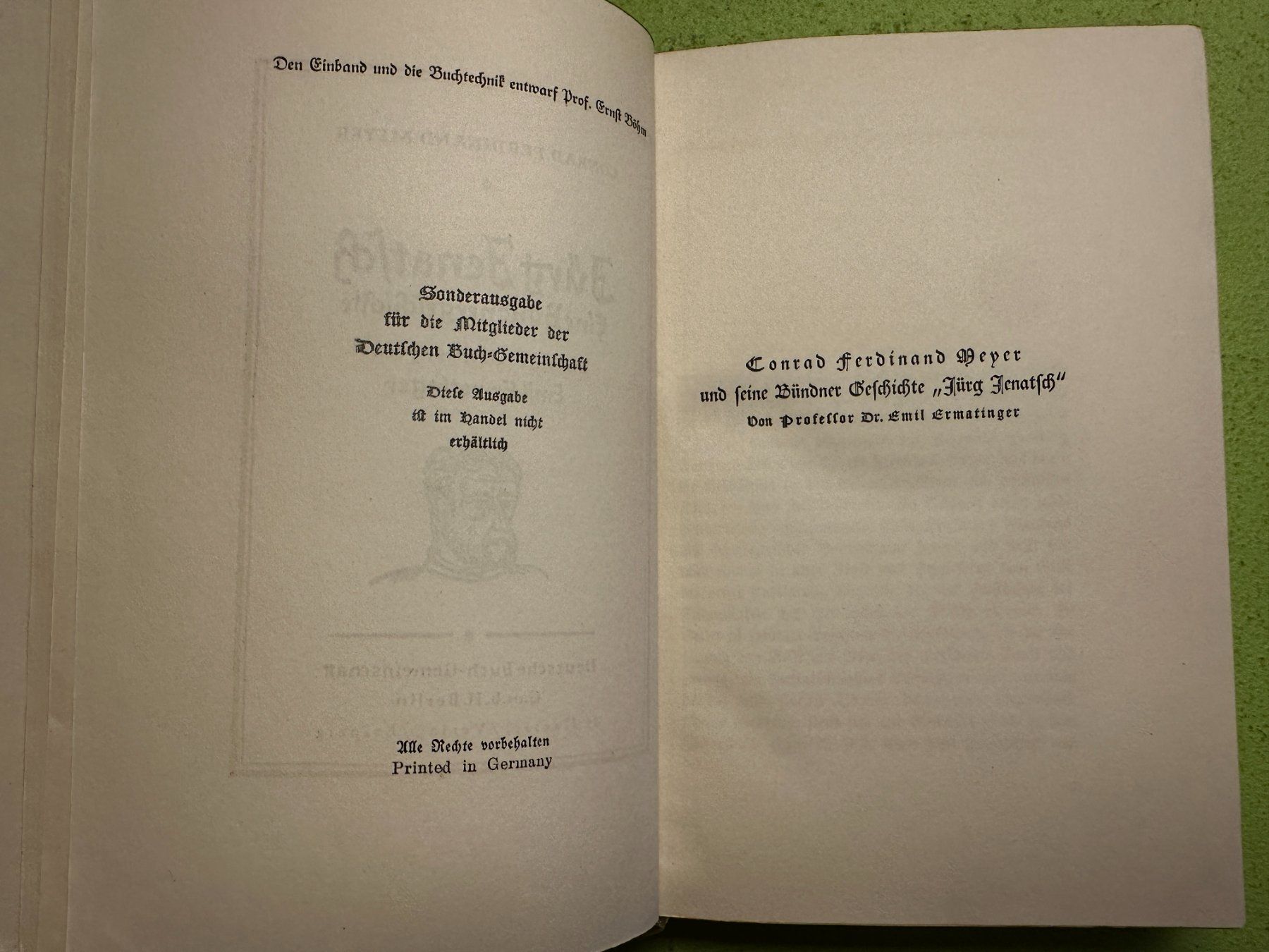 Libri: Conrad Ferdinand Meyer: Jürg Jenatsch – Usato da Zürich venduto da allp 2