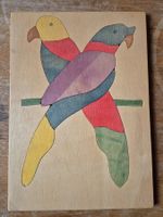 Puzzle 14 teilig aus Holz Papageien