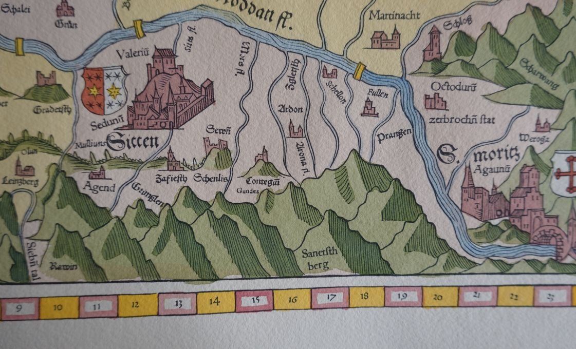 Cartine & Atlanti: Karte Unterwallis von 1545 – Nuovo (secondo la descrizione) da Dielsdorf venduto da bonambler 2