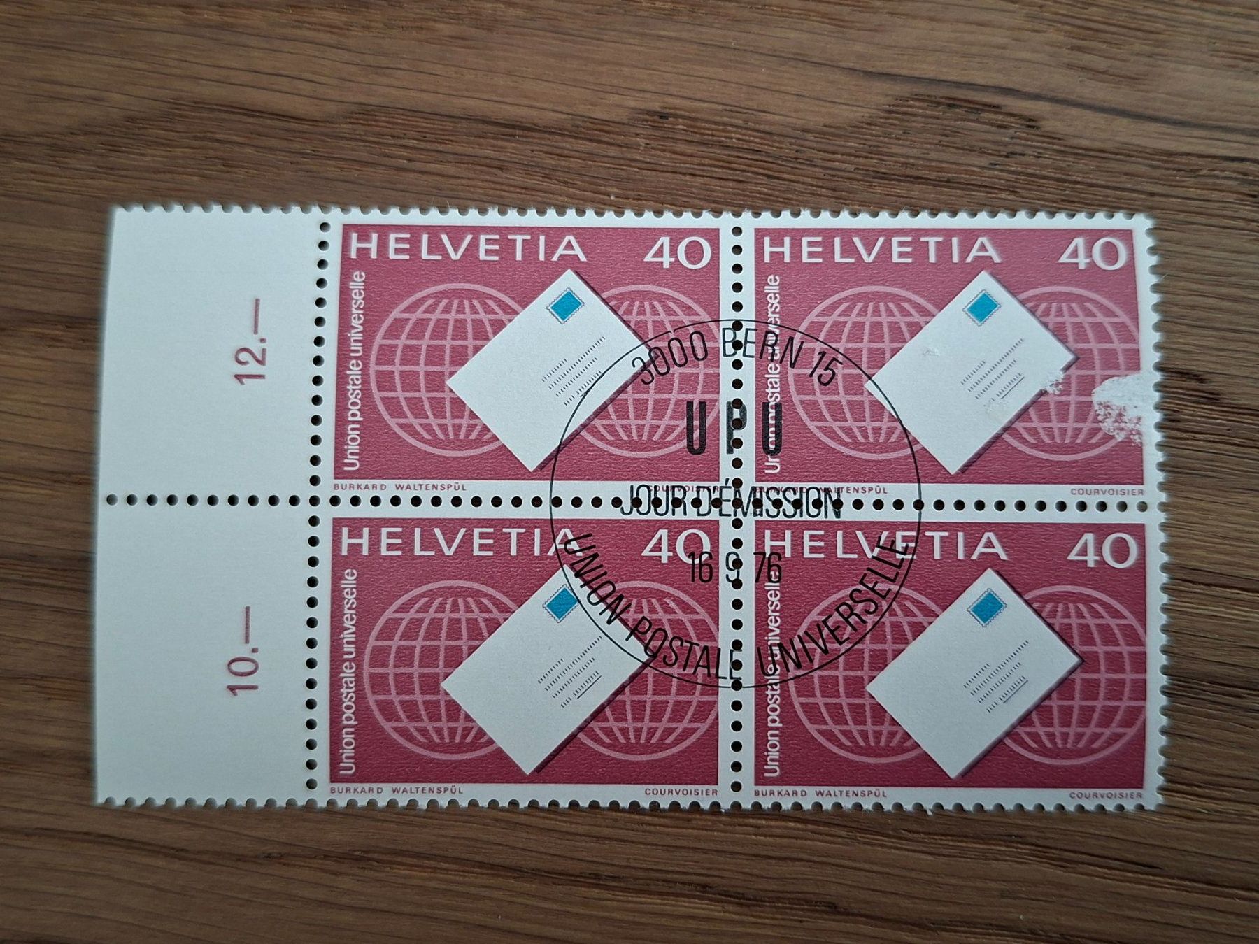 Alle Briefmarken: Dienstmarken: 4er Blocks: UPU – Neu (gemäss Beschreibung) aus Hinterkappelen von 1399 2